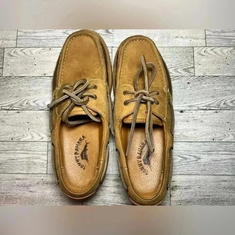 Tommy Bahama Nubuck Leather Boat Deck Shoes Mens Sz 7M